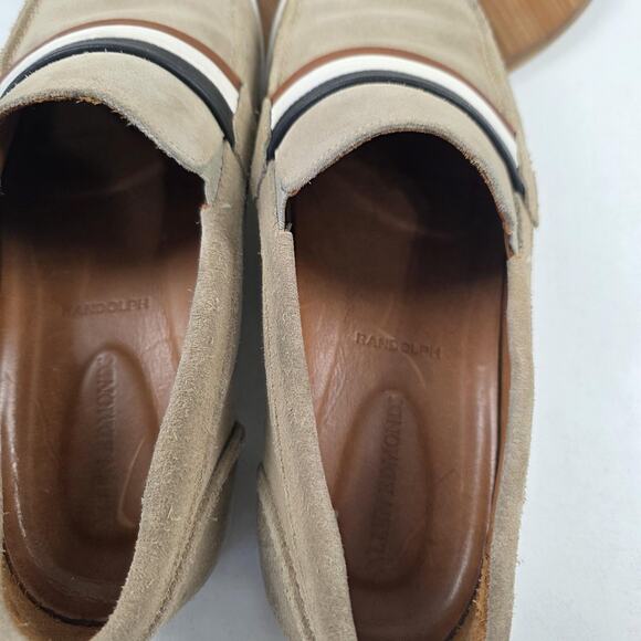 Allen Edmonds Shoes Mens Size 10.5 E Tan Suede Randolph Loafers Slip On Stripe - Picture 9 of 16